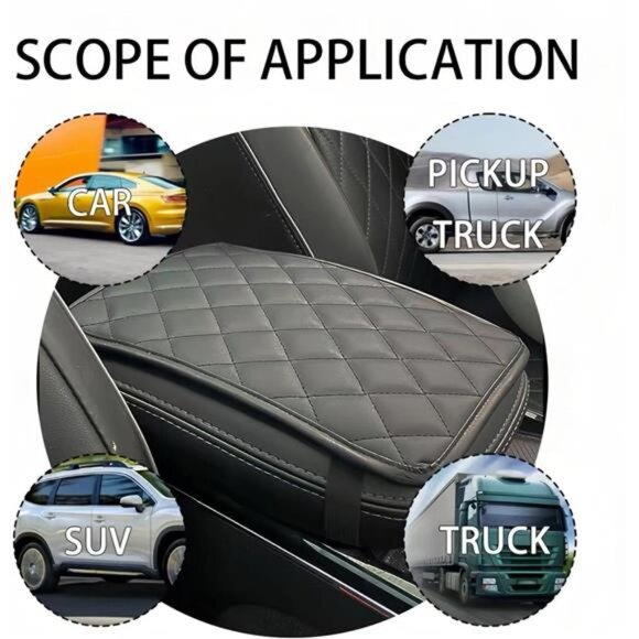 Car Armrest pad Comfortable Armrest Cover (Black, Universal) - Picture 5 of 8